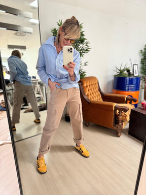 FEMALE - CARGO COTONE DETTAGLIO NASTRO - FANGO PT151316D / FANGO FEMALE 