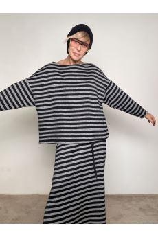 SOUVENIR - Maglia Stripe Mood GRIGIO S37M1275/ GRIGIO SOUVENIR 