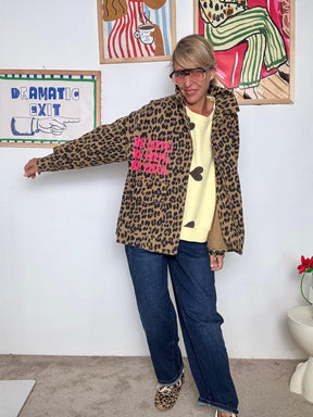 FEMALE - Giacca Donna Animalier "BE LIEVE"  Stile Urban Chic con Cuore Pop C23395BEL/ MACULATO FEMALE 