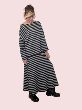 SOUVENIR - Maglia Stripy Relax S38M1275/ GRIGIO SOUVENIR 