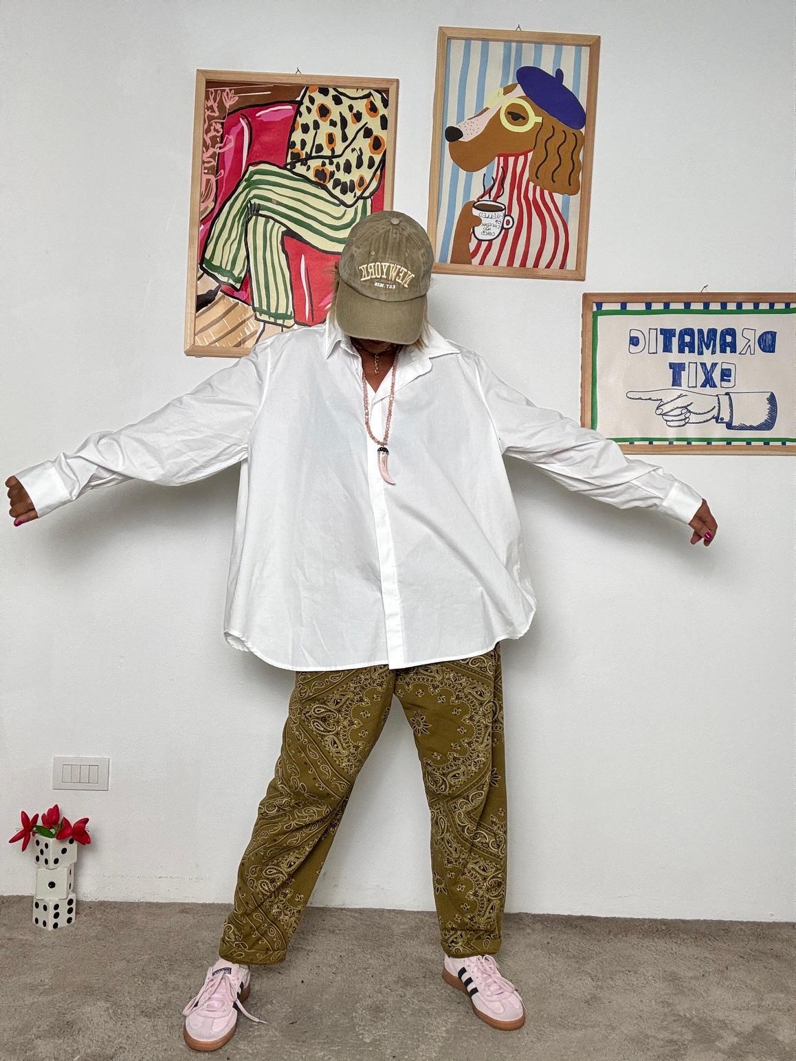 DEJA VU - CAMICIA OVER POPELINE STRETCH - BIANCO UN101/ BIANCO DEJA VU 