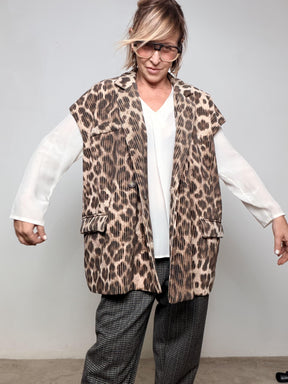 DEJA VU - Gilet Safari Chic  grintoso, morbido e super versatile A25AP803/ LEOPARD DEJA VU 