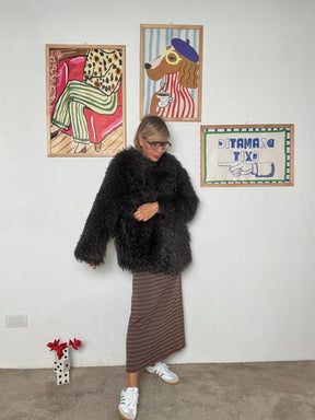 SOUVENIR - Ecopelliccia effetto riccio super cozy ANTRACITE G38P0940/ ANTRACITE SOUVENIR 