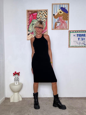 FEMALE - twin set abito + cardigan: elegante, versatile e super femminile VA837/ NERO FEMALE 