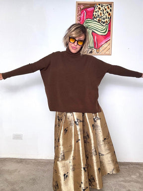 SOUVENIR- Maglia dolcevita morbida a manica lunga moro B38D0065/ MORO SOUVENIR 