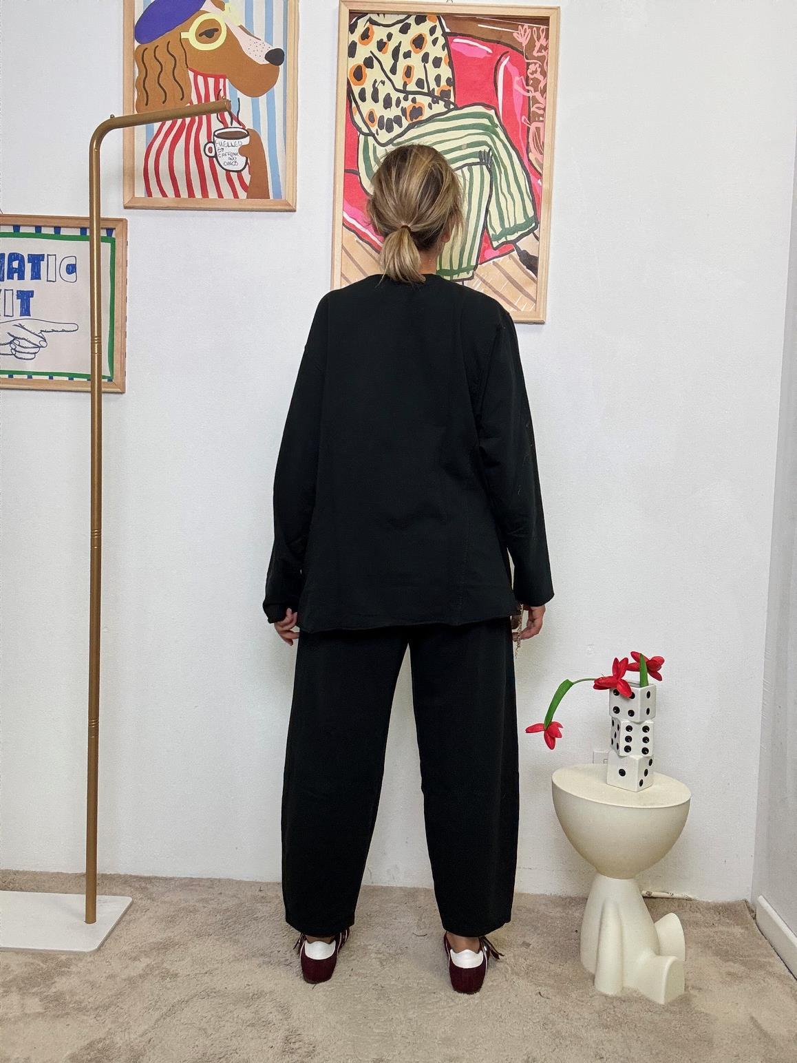 SUSY STAR - Completo Relax in felpa  Chic, Comodo e Pronto allUso NERO ST50147/ NERO SUSY STAR 