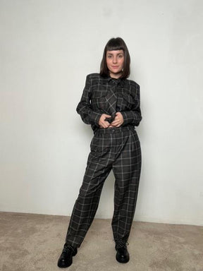 SOUVENIR_ Pantalone check S38M1432/ MORO SOUVENIR 