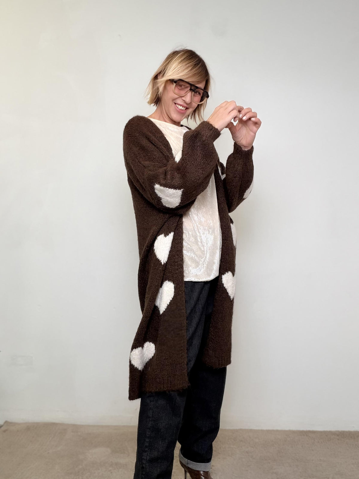 SUSY STAR - CARDIGAN CUORI OVUNQUE moro STWM39/ MORO SUSY STAR 