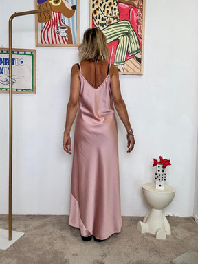 FEMALE - Abito lungo   romanticismo ribelle ROSA 13133BC+P/ ROSA FEMALE 