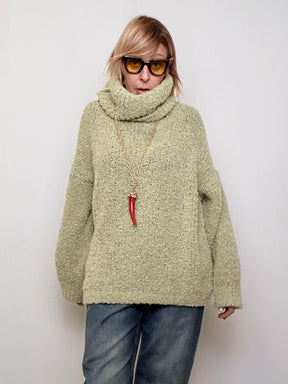 FEMALE - MAXI MAGLIA NUVOLETTA SOFT  il pullover che ti avvolge con leggerezza 9633/ SALVIA FEMALE 