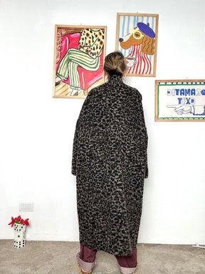 SUSY STAR - Cappotto lungo leopardato con cintura STSS3036/ FANTASIA SUSY STAR 