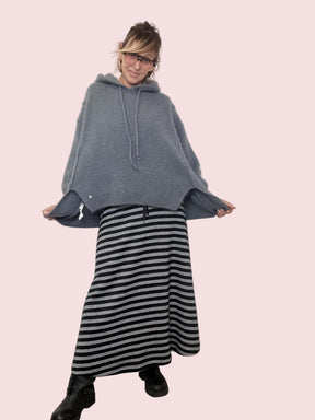 PHILIA LOFT - MAGLIA HOODIE MORBIDONA C01L1005/ CENERE PHILIA LOFT 