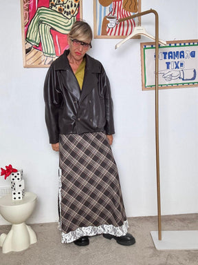 HAVE ONE - Bomber oversize in ecopelle MORO  Stile urban chic JVS-P039/ MORO HAVE ONE 