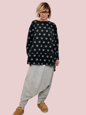 FEMALE - FELPA MAXI POIS OVER ST50121 / NERO SUSY STAR 