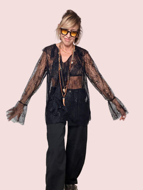 SUSY STAR - MAGLIA  PIZZO NERO ST25909/ NERO SUSY STAR 