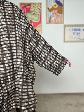 FEMALE - Giacca-cappotto oversize a fantasia: calda, comoda e super trendy WM2548/ MORO FEMALE 