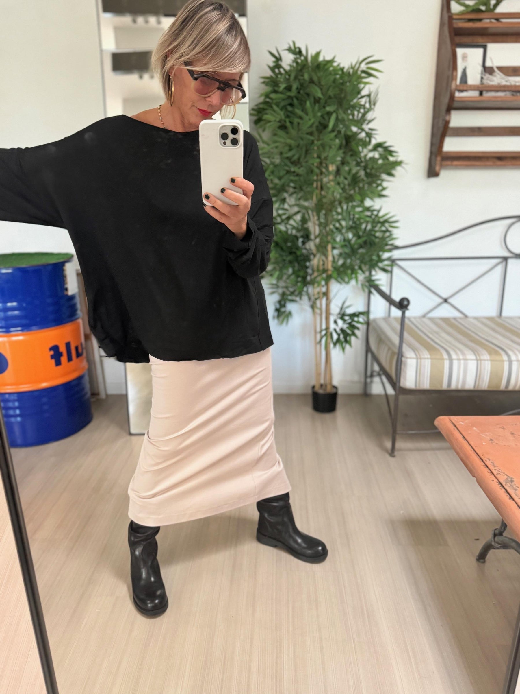 SUSY STAR - T-SHIRT TAGLIO VIVO NERO STY0259/ NERO SUSY STAR 