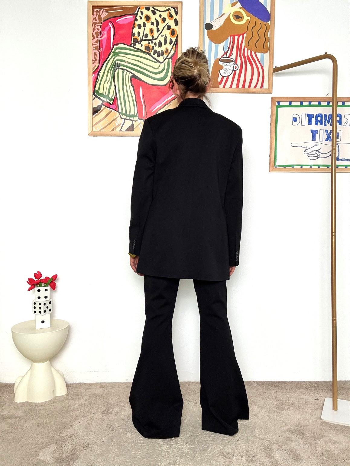 HAVE ONE  - Giacca nera punto Milano over donna  elegante, comoda e super versatile JMI-P028/ NERO HAVE ONE 