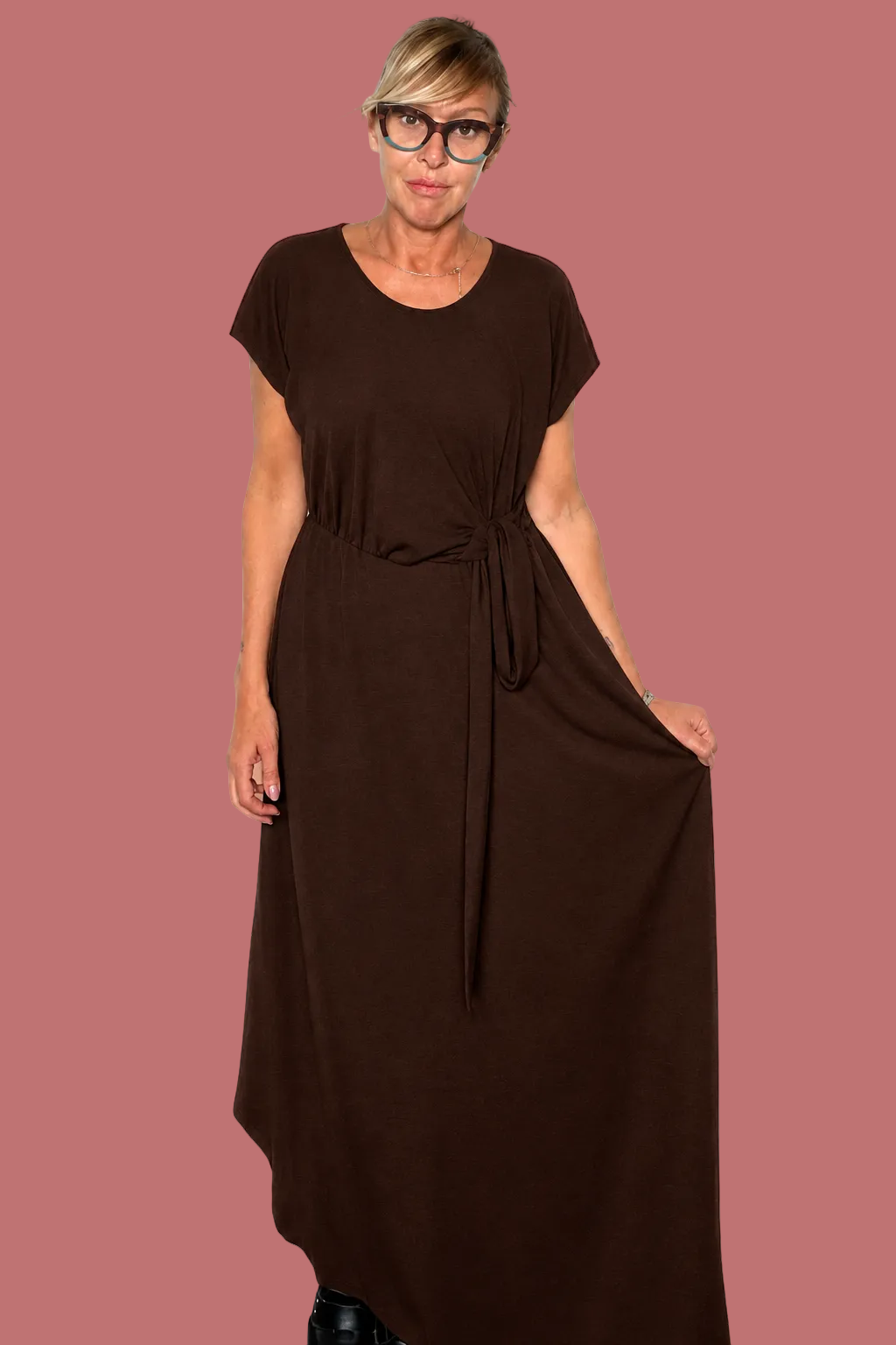 Abito lungo in jersey colore Moro Susy Star
