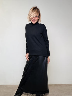 DEJA VU - MAGLIA COLLO IN PIEDI NERO A25IL406/ NERO DEJA VU 