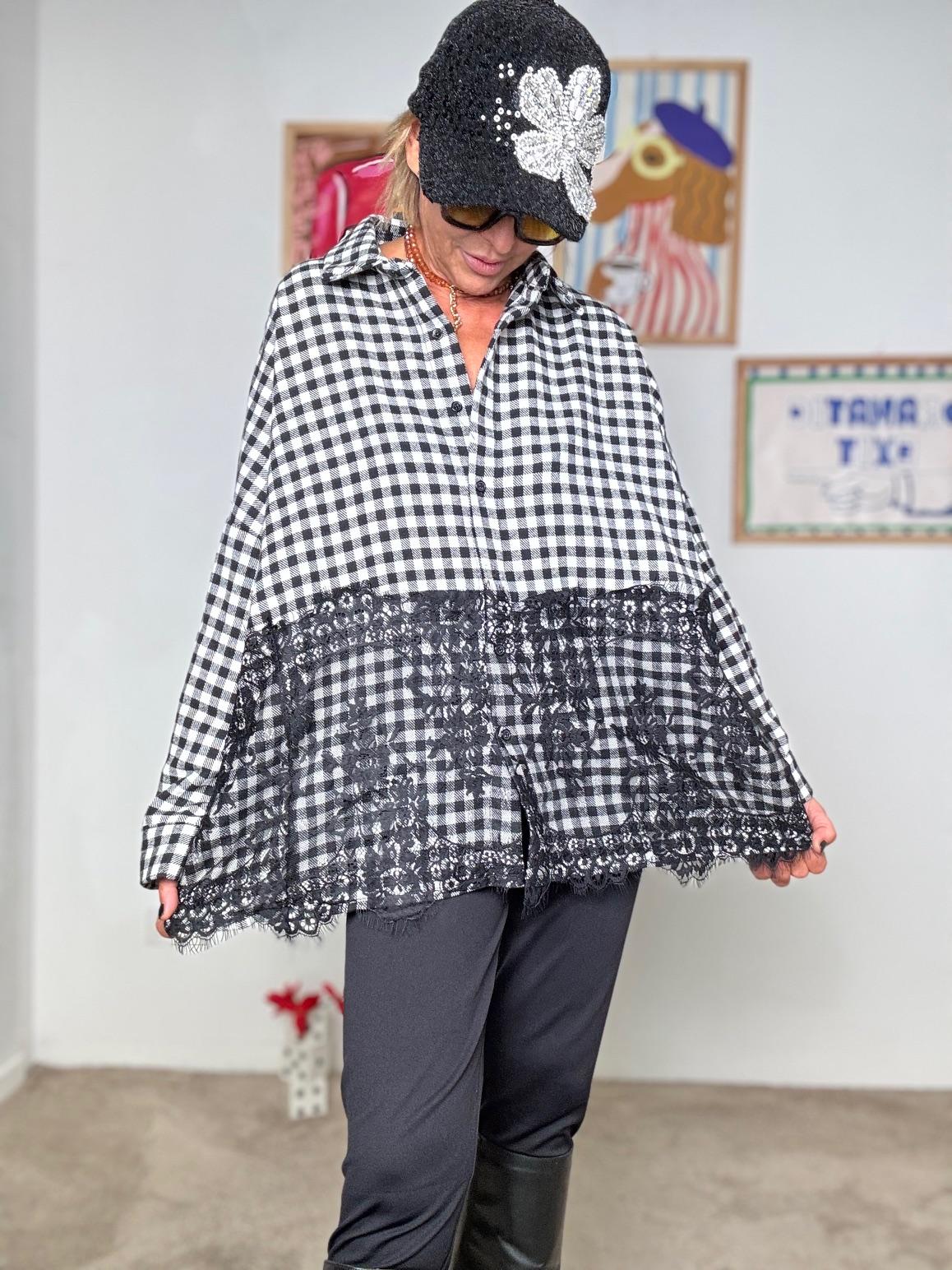 FEMALE - CAMICIA OVER  PARIS 19066/ CHECK FEMALE 