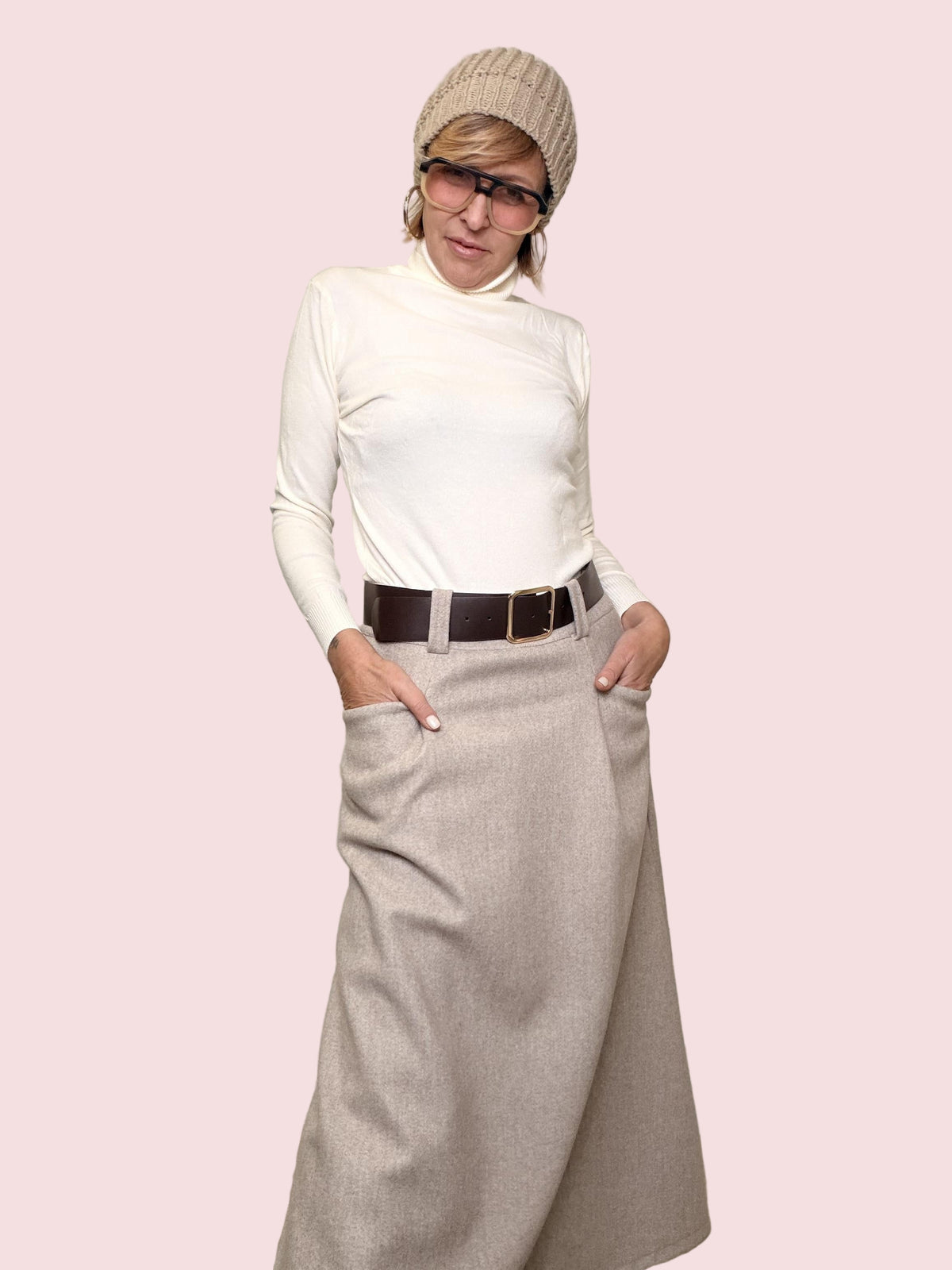 FEMALE - FEMALE - Maglia Dolcevita  panna 5010/ PANNA FEMALE 