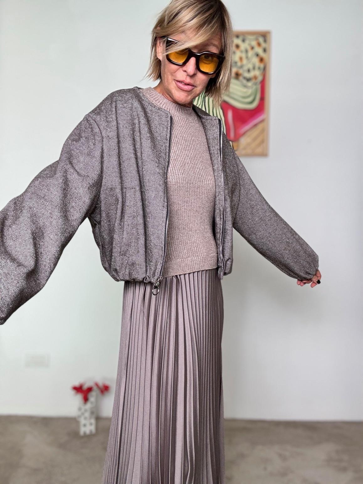 FEMALE -  GIACCA MOON BOMBER A7853-C10/ SPIGATA BROWN FEMALE 