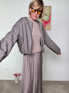 FEMALE -  GIACCA MOON BOMBER A7853-C10/ SPIGATA BROWN FEMALE 