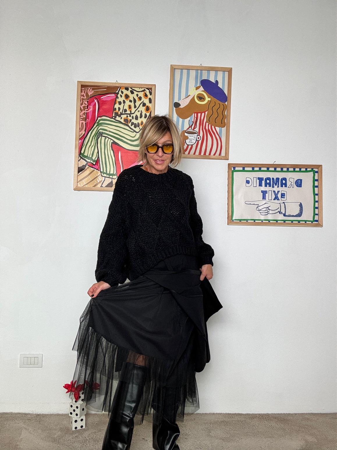 FEMALE - GONNA DRAMA G2486/ NERO FEMALE 