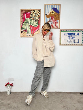 SUSY STAR - Pantalone a sigaretta fantasia Principe di Galles ST83597AOS/ GRIGIO SUSY STAR 