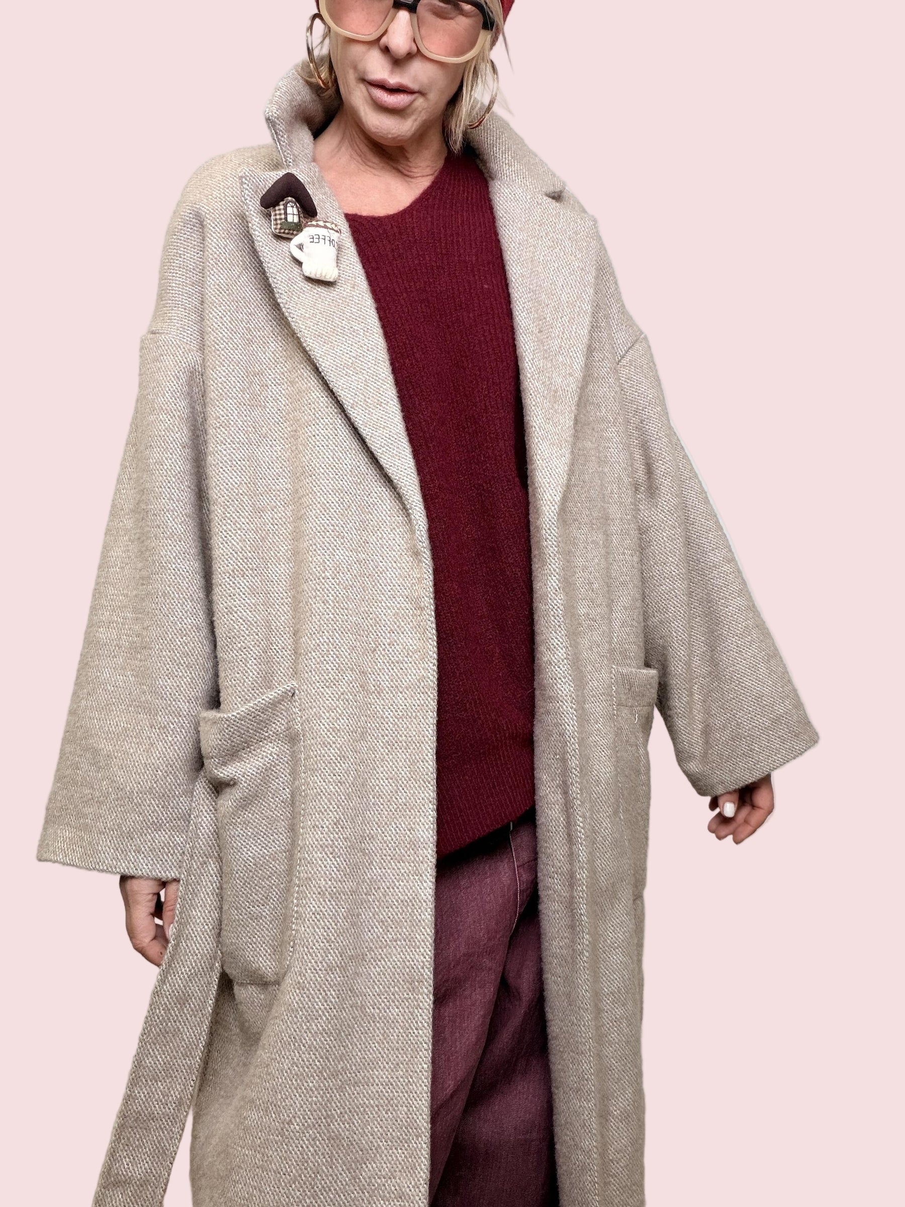 PHILIA LOFT - Cappotto Maxi Relax D01N0856/ PANNA PHILIA LOFT 