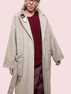 PHILIA LOFT - Cappotto Maxi Relax D01N0856/ PANNA PHILIA LOFT 