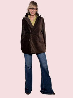 DEJA VU - Giacca Velvet Chic  la morbidezza elegante che veste sempre bene A25FL601/ MORO DEJA VU 