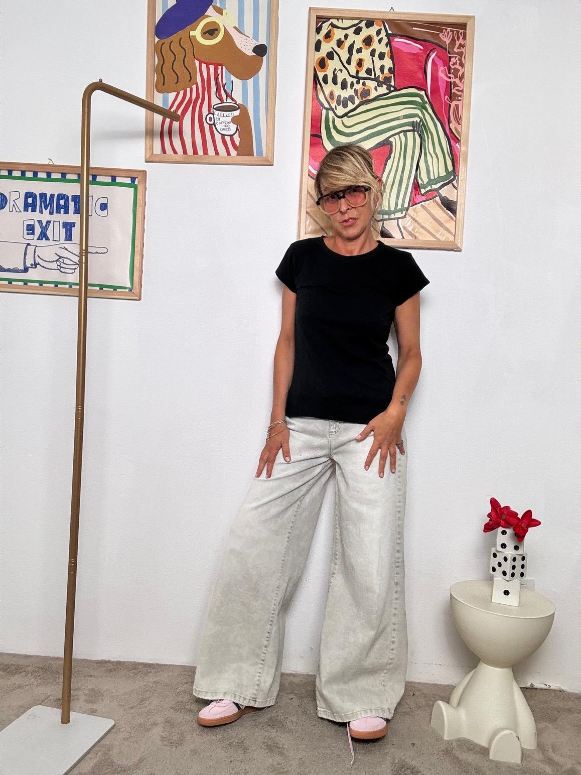 SOUVENIR - Jeans Wide Leg Sabbia  Relax ma con grinta C38S0015/ JEANS SOUVENIR 