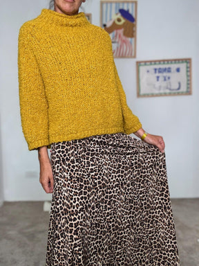 FEMALE - Gonna lunga donna in tessuto elasticizzato maculato  comoda, femminile e super trendy 35589ZGMB/ ANIMALIER FEMALE 