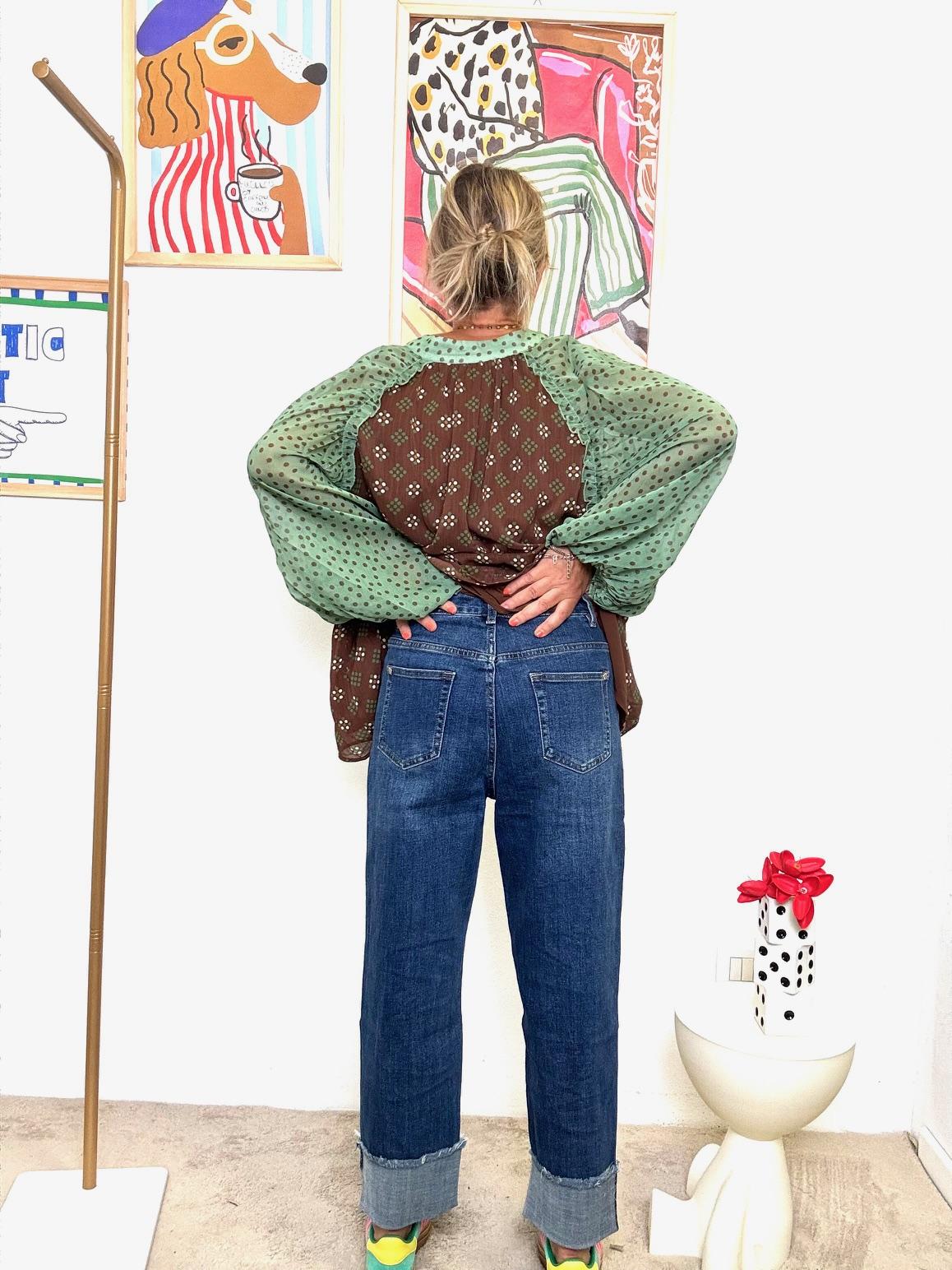 FEMALE - Jeans a gamba dritta con risvolto maxi  Casual con personalità DY914/ JEANS FEMALE 