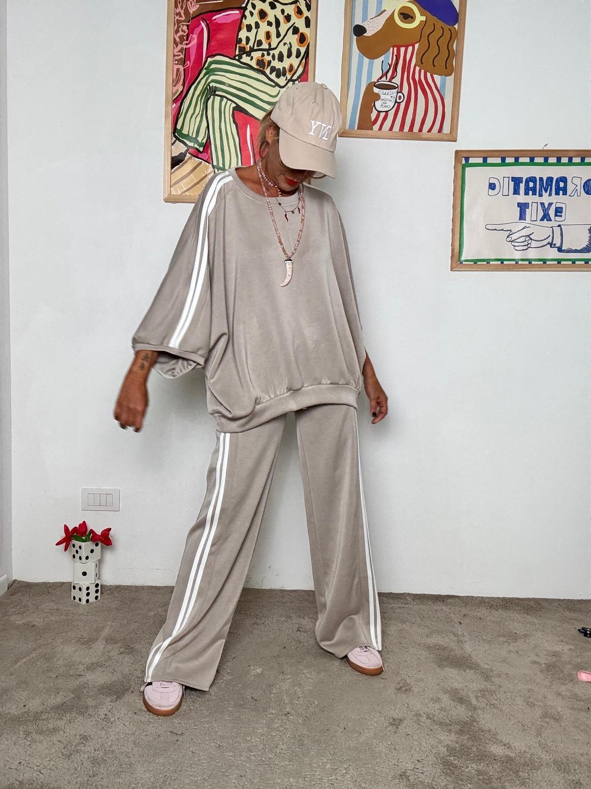 FEMALE - Felpa Over Sporty Glam beige R51511/ BEIGE FEMALE 