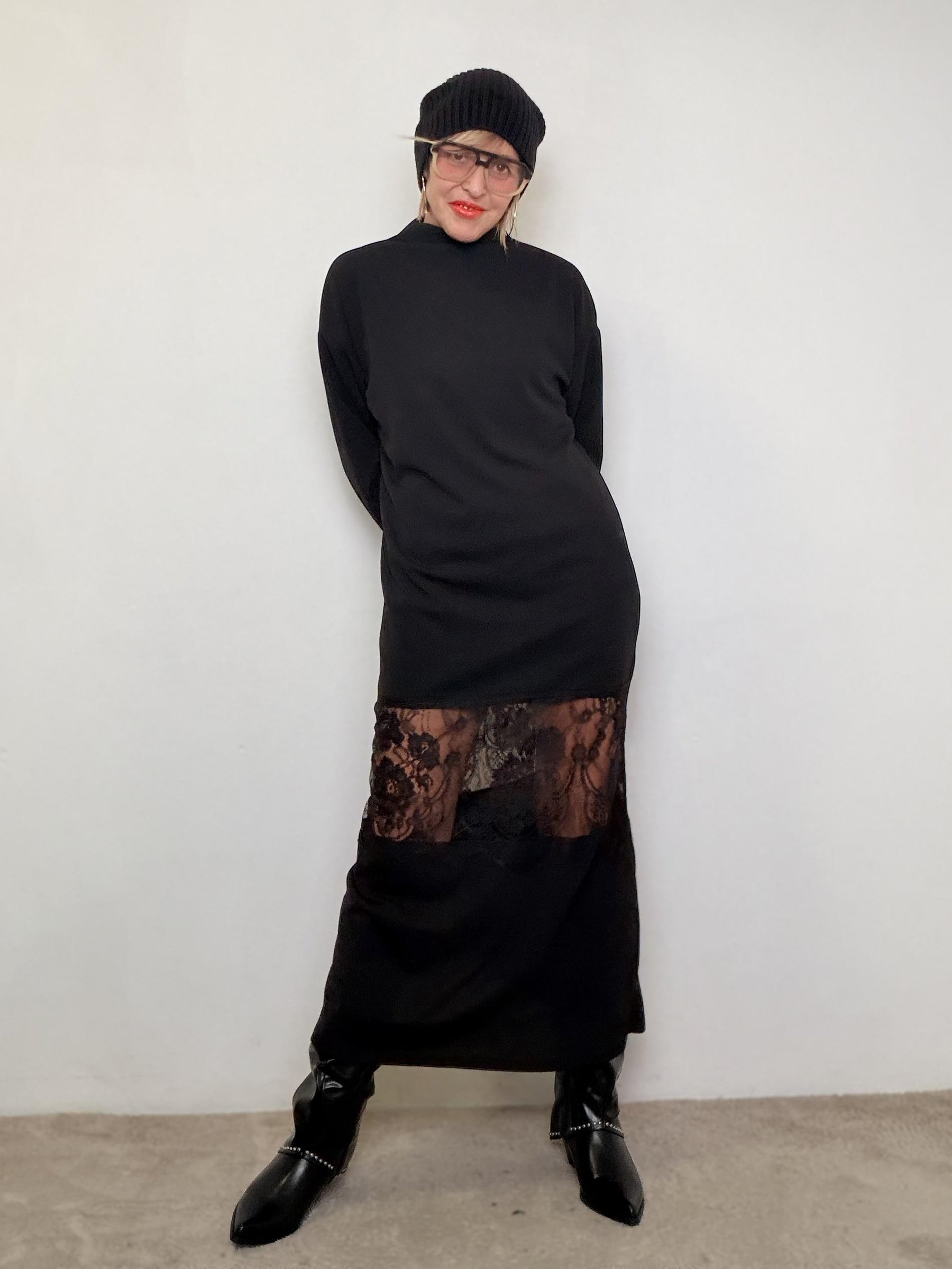 FEMALE - Abito Lace Vision  Minimal sopra, sorpresa sotto 39083 / NERO FEMALE 