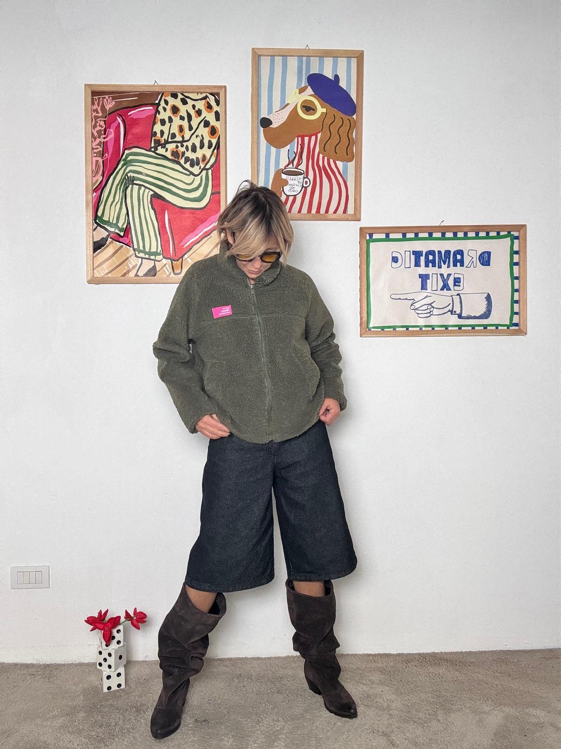 FEMALE - Teddy Zip Up Cozy Chic verde 23916/ VERDE FEMALE 