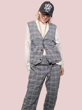 DEJA VU - GILET FANTASIA CHECK STROPICCIATO A25RH802/ GRIGIO DEJA VU 