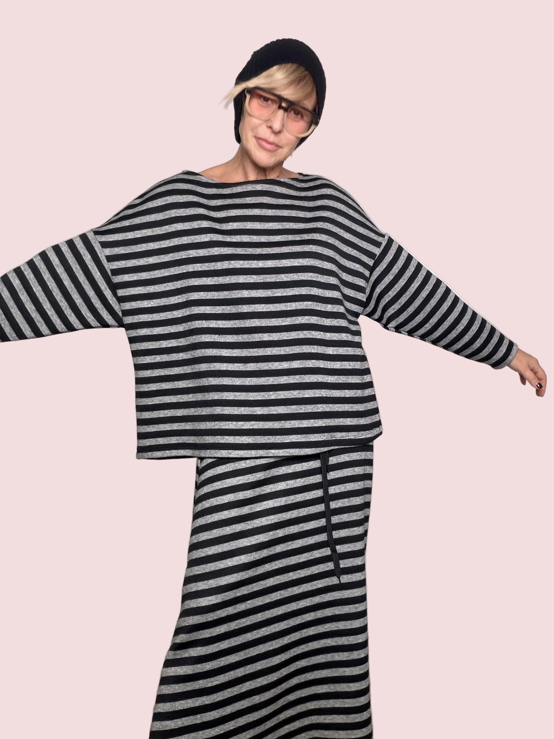 SOUVENIR - Maglia Stripe Mood GRIGIO S37M1275/ GRIGIO SOUVENIR 