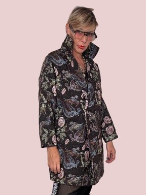 FEMALE - Cappotto jacquard fantasia  Eleganza con personalità MORO L5M264/ FANTA MORO FEMALE 