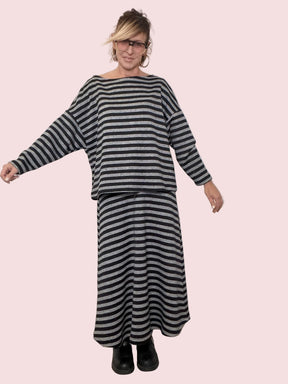 SOUVENIR - Maglia Stripy Relax S38M1275/ GRIGIO SOUVENIR 