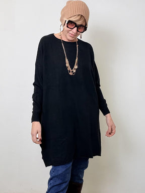 Abito Maglia Over Comfort nero A25IL701/ NERO DEJA VU 