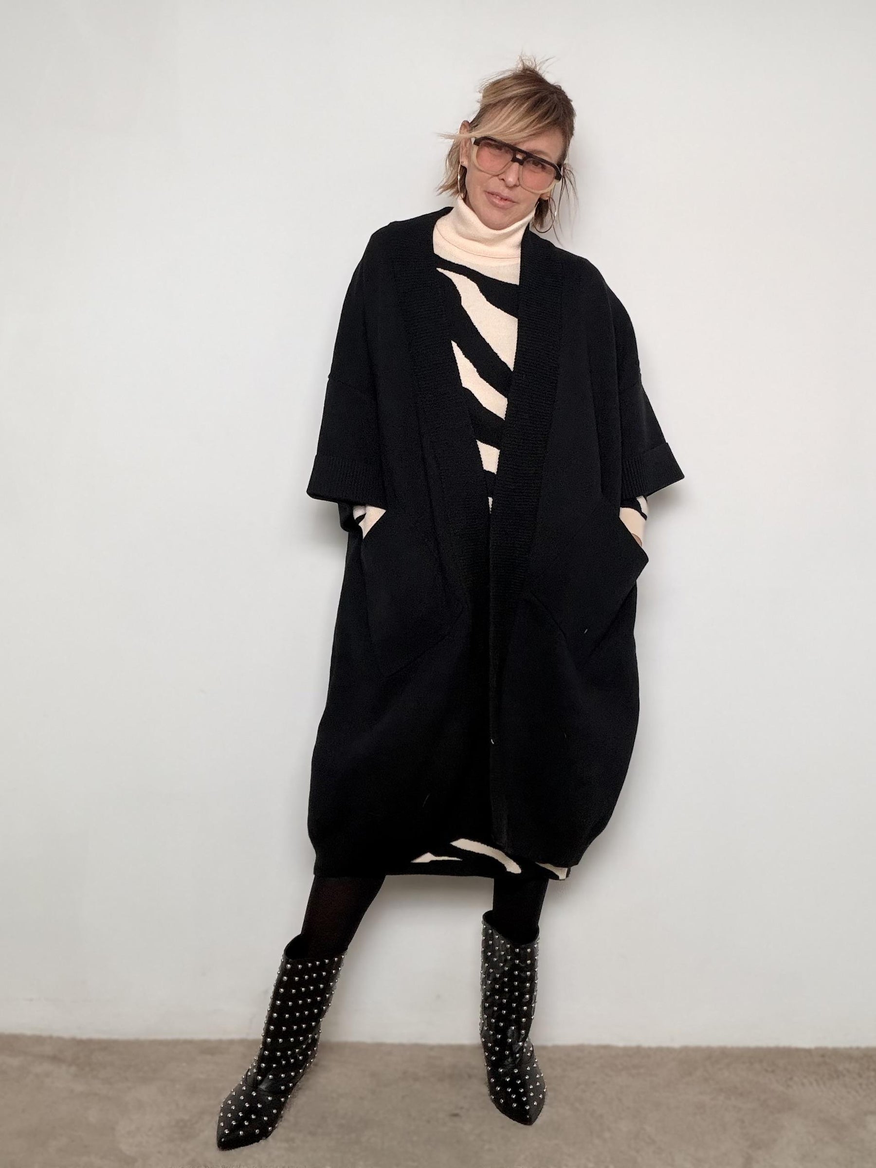 FEMALE - CAPPOTTINO CARDIGAN COCOON SOFT ZS5291/ NERO FEMALE 