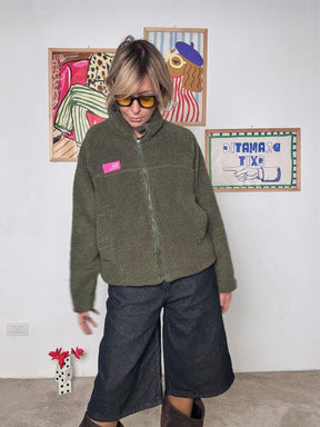 FEMALE - Teddy Zip Up Cozy Chic verde 23916/ VERDE FEMALE 