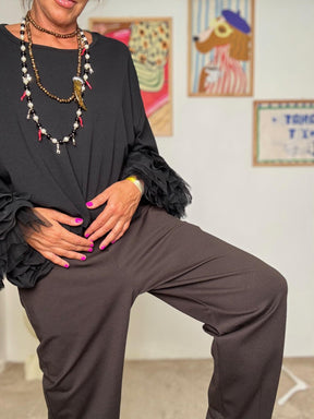 SUSY STAR - Pantalone in punto Milano: comodo, versatile e super chic MORO ST83494PMV/ MORO SUSY STAR 