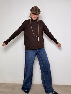 DEJA VU - MAGLIA COLLO IN PIEDI MORO A25IL406/ MORO DEJA VU 