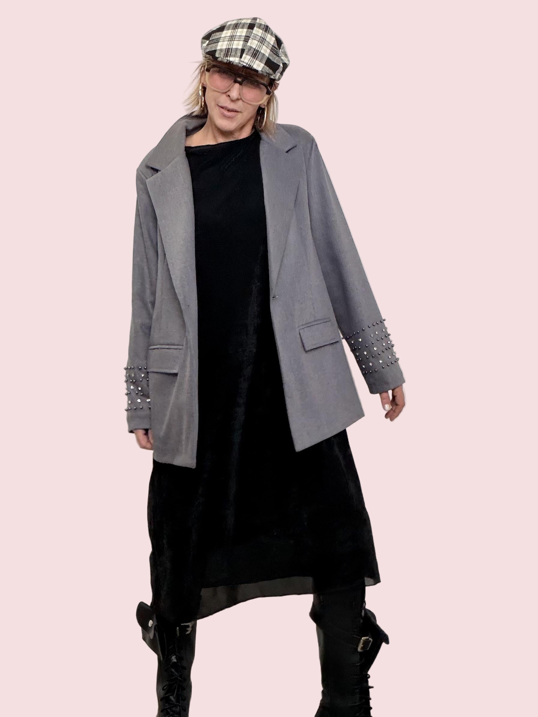 DEJA VU - GIACCA SPARKLE SLEEVES A25DL619/ GRIGIO DEJA VU 