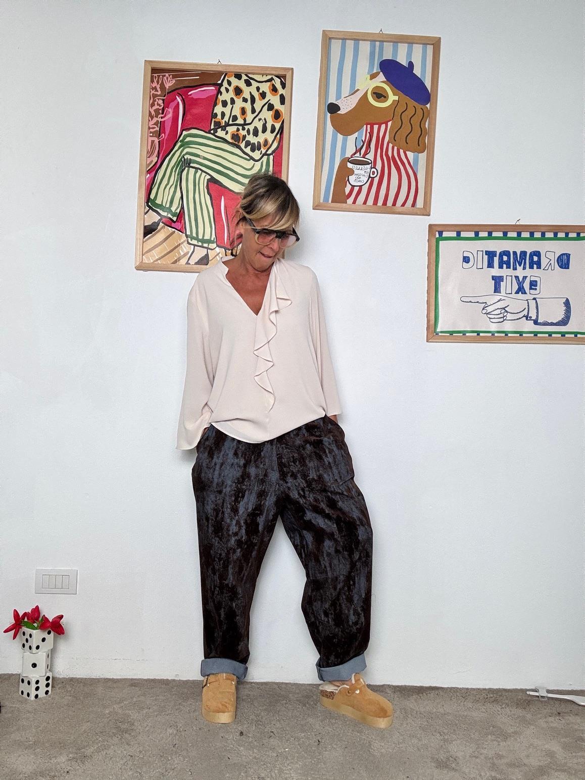 DEJA VU - Pantalone damascato A25AP214/ DAMASCATO DEJA VU 